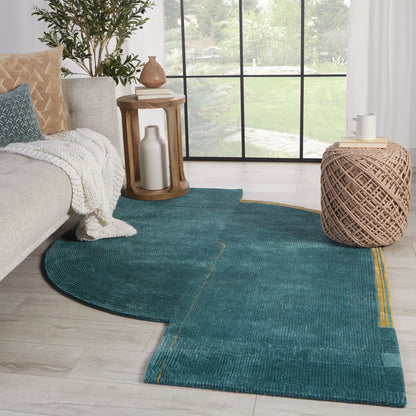 Jaipur Iconic Zephyr Ico03 Teal/Gold Area Rug
