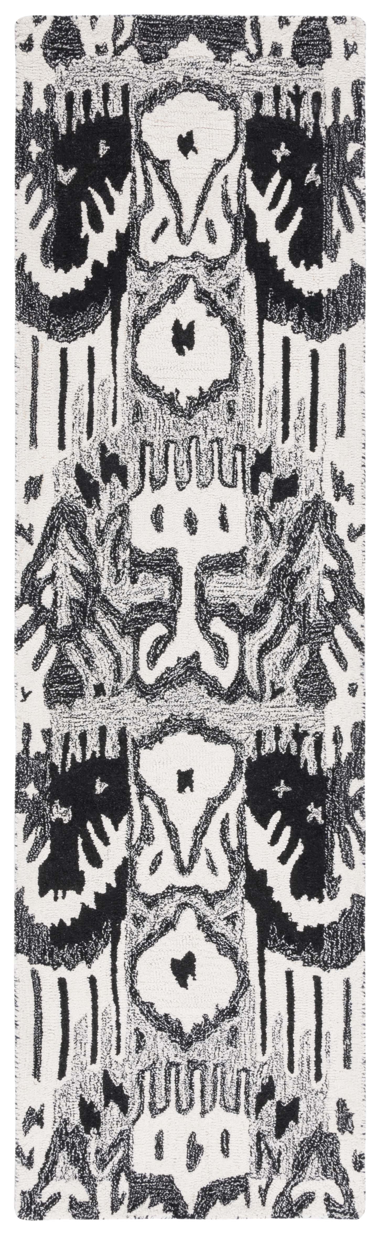 Safavieh Ikat Ikt651Z Black/Ivory Area Rug