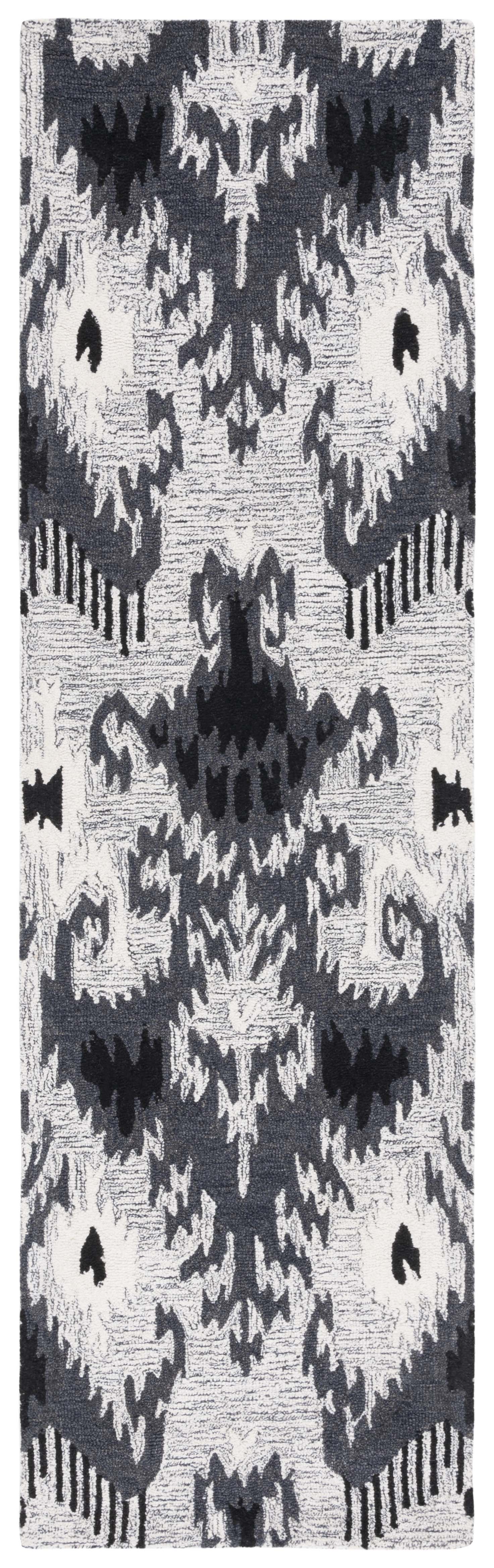 Safavieh Ikat Ikt652Z Grey/Black Area Rug