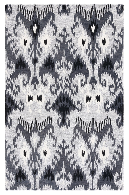 Safavieh Ikat Ikt652Z Grey/Black Area Rug