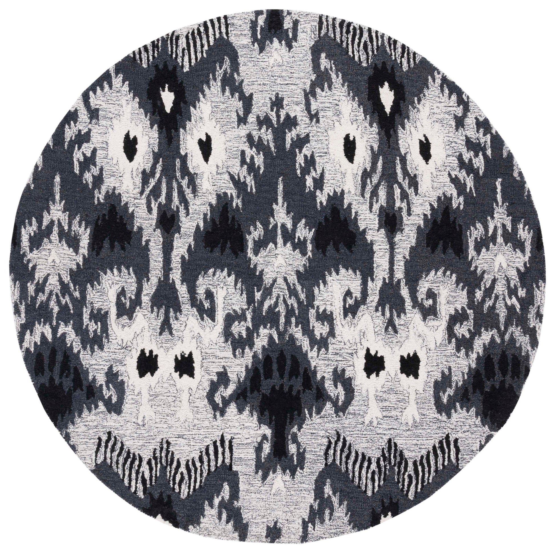 Safavieh Ikat Ikt652Z Grey/Black Area Rug