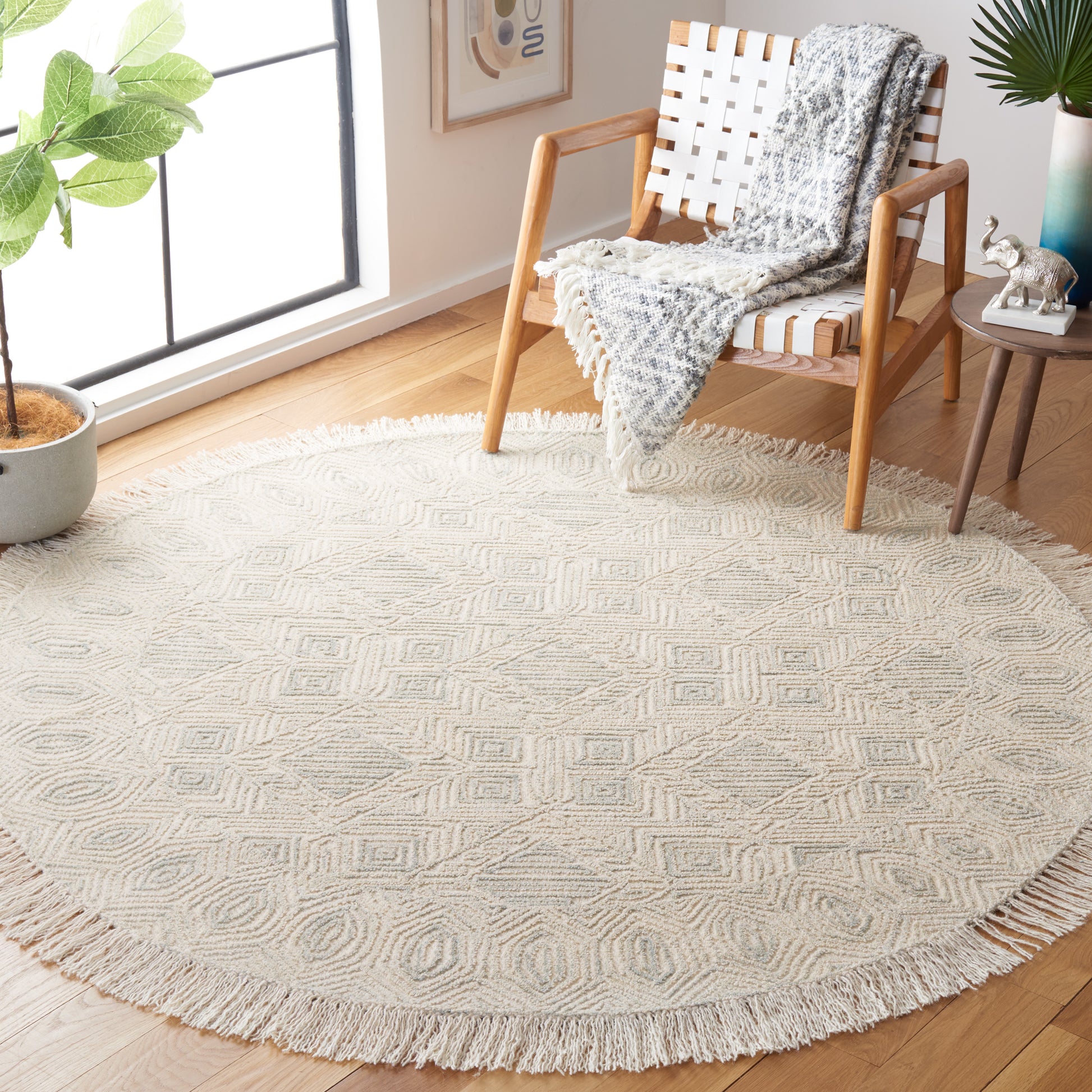 Safavieh Ikat Ikt804B Ivory/Grey Area Rug