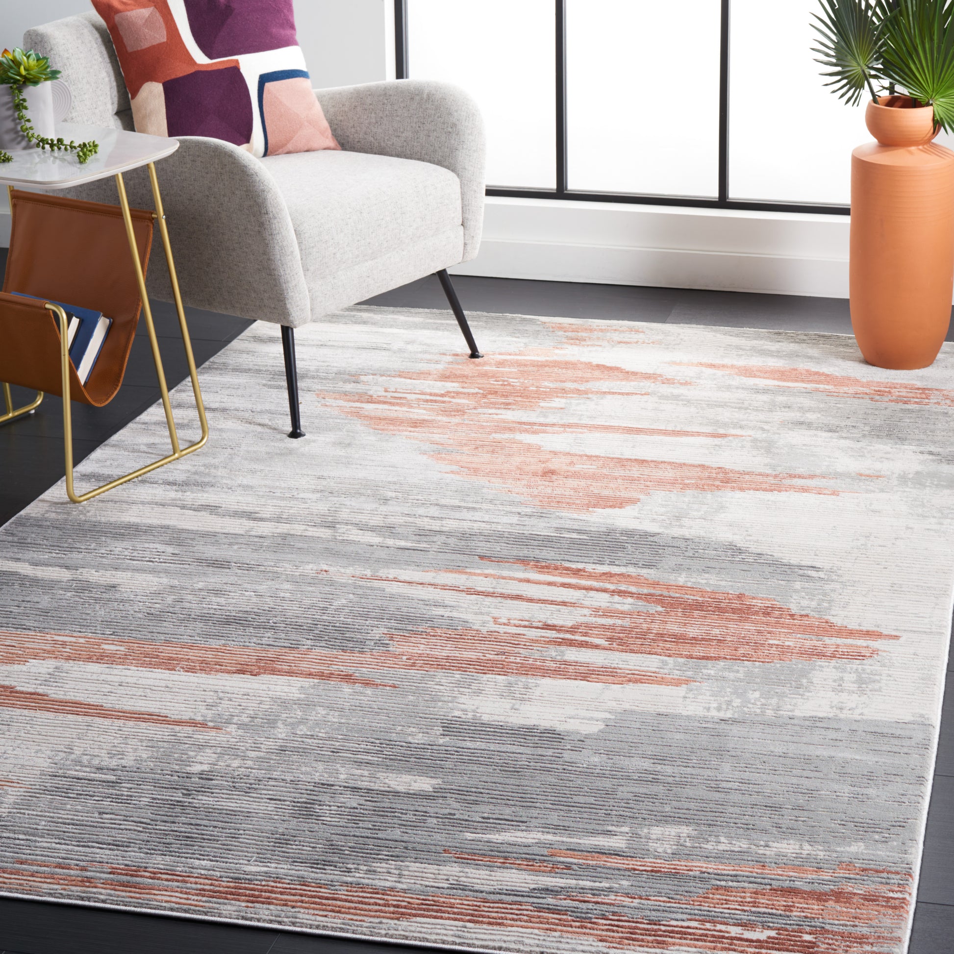 Safavieh Invista Inv534F Light Grey/Rust Area Rug