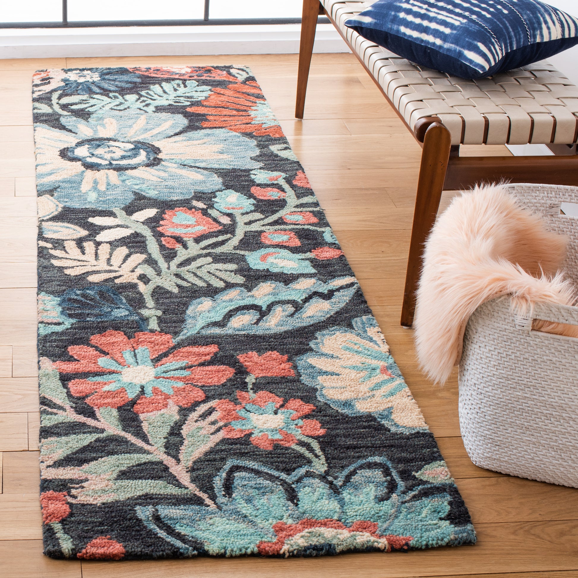 Safavieh Jardin Jar252H Charcoal/Blue Area Rug