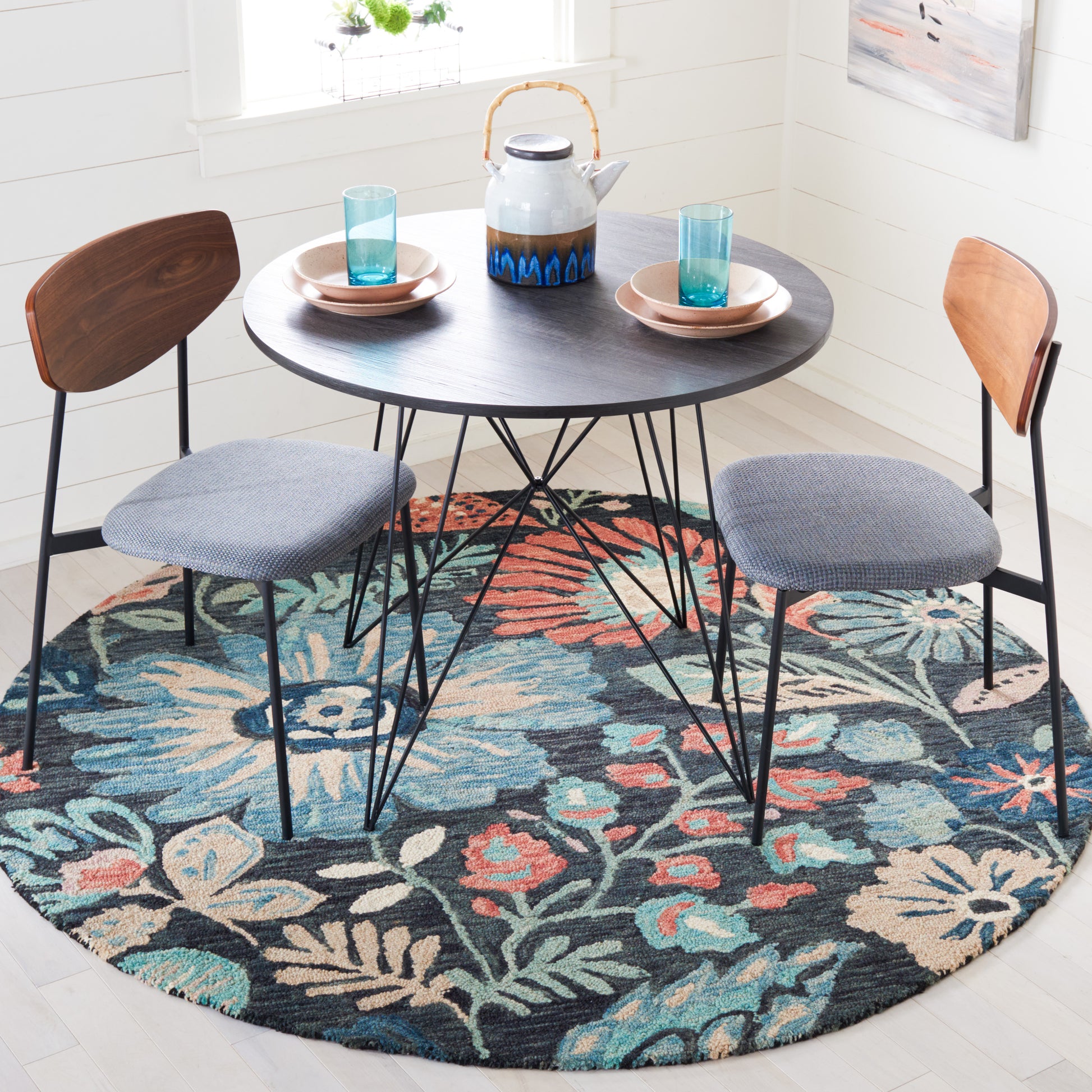 Safavieh Jardin Jar252H Charcoal/Blue Area Rug