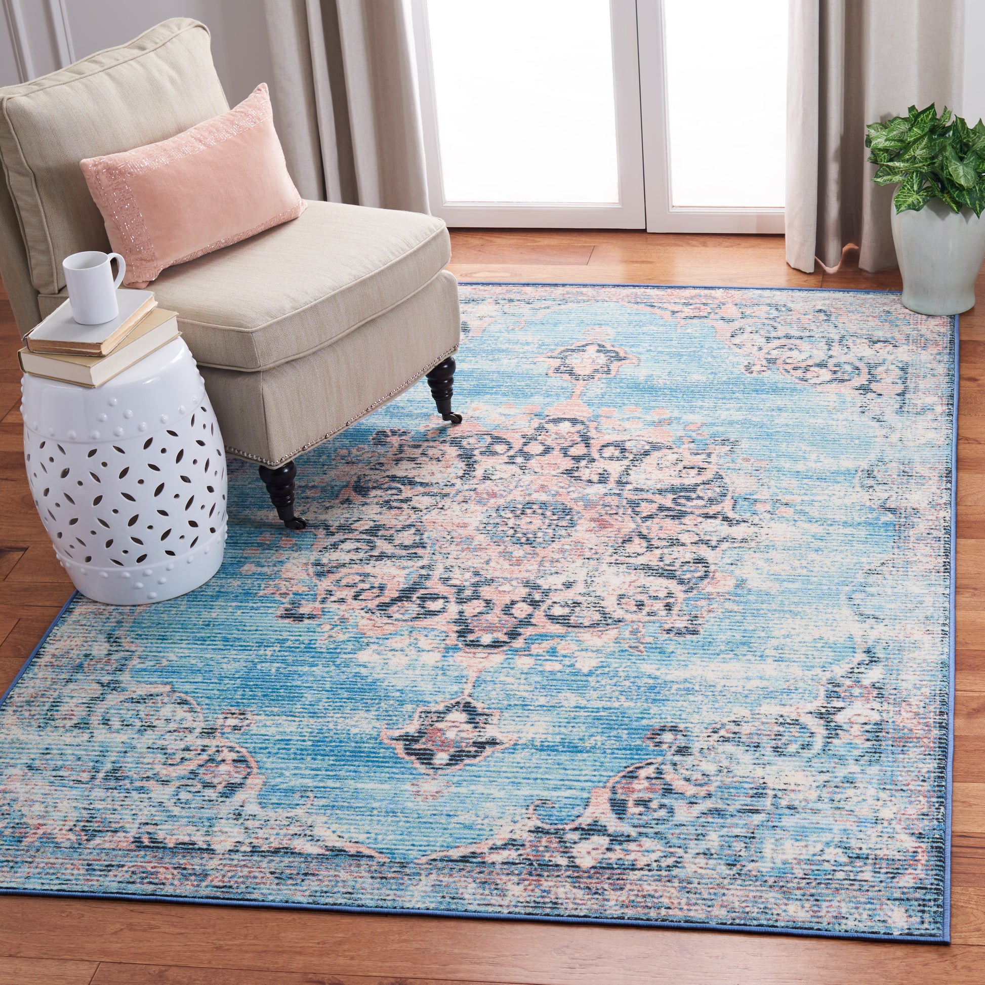 Safavieh Journey Jny152M Turquoise/Pink Area Rug