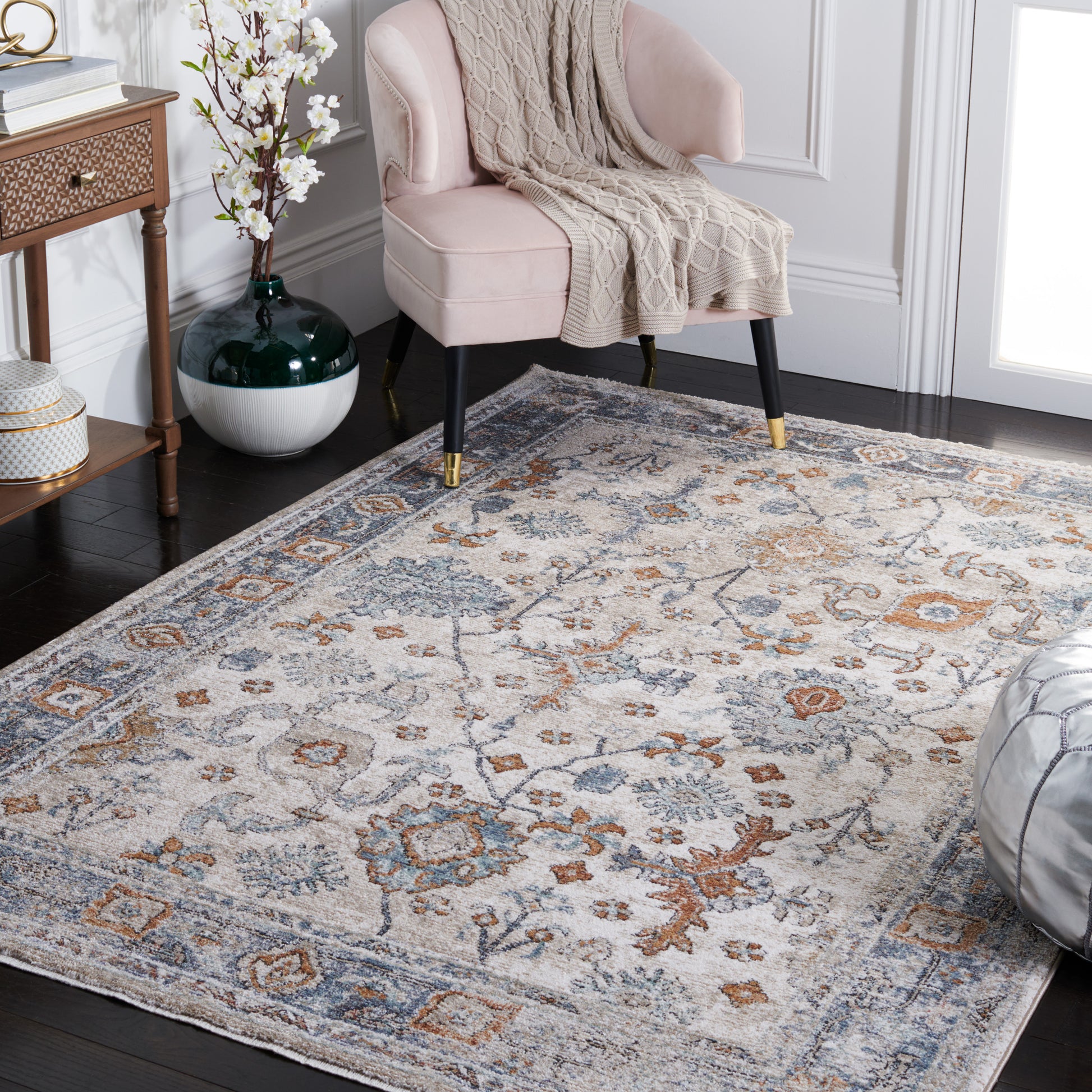 Safavieh Jasmine Jsm343A Ivory/Blue Area Rug