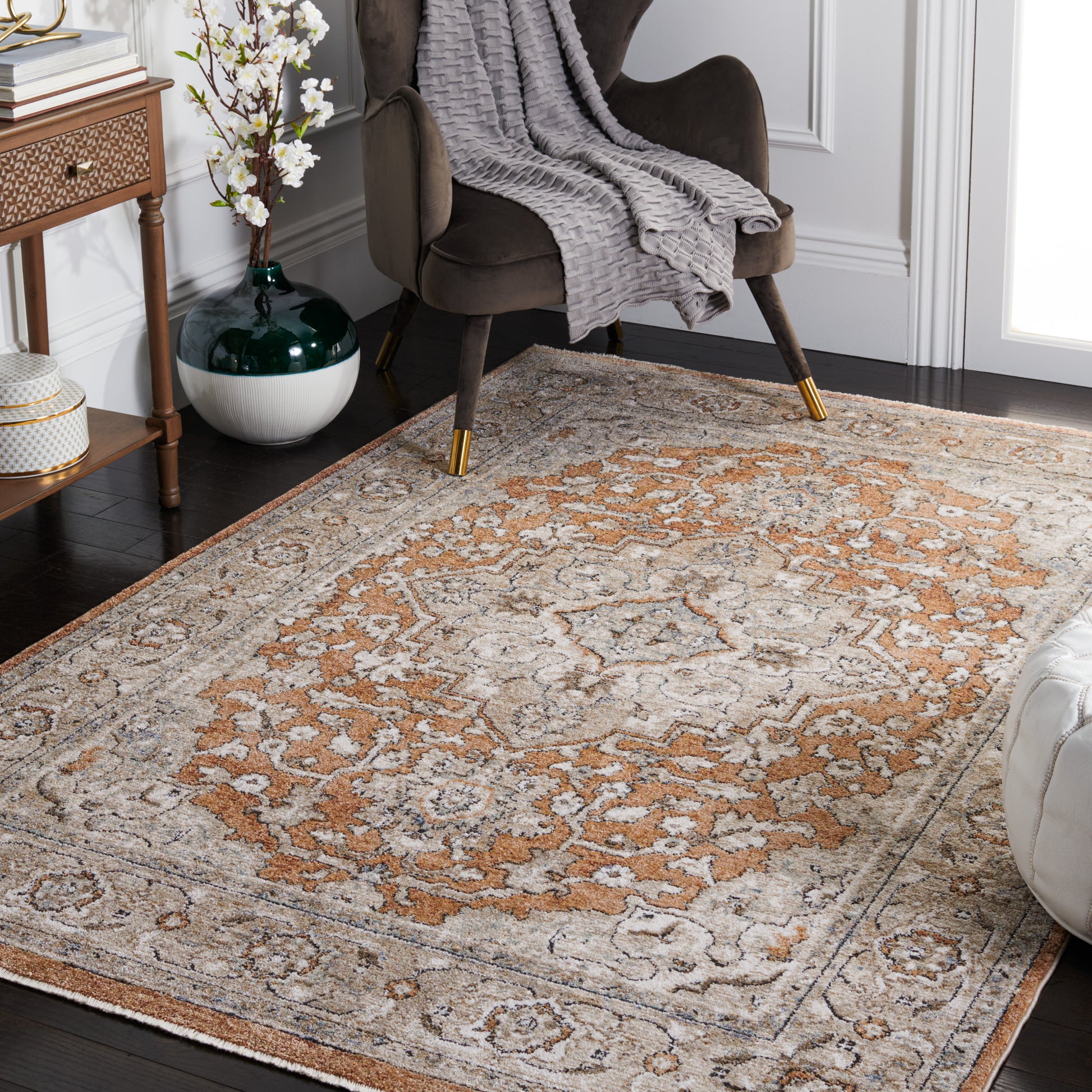 Safavieh Jasmine Jsm375E Gold/Grey Area Rug