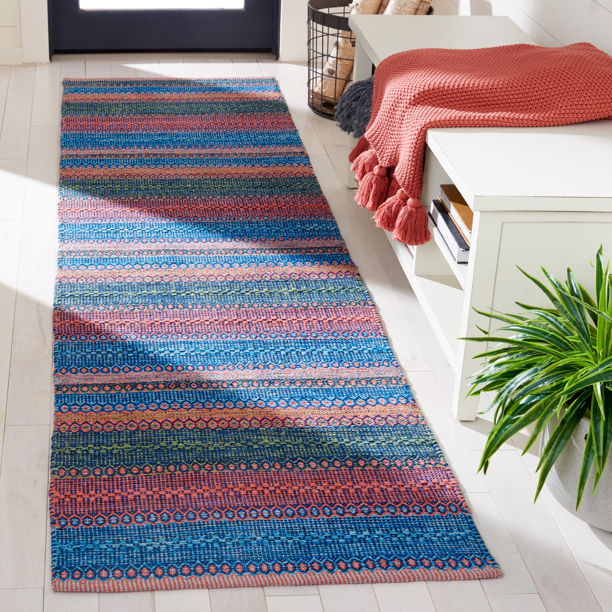 Safavieh Kilim Klm475P Orange/Green Area Rug