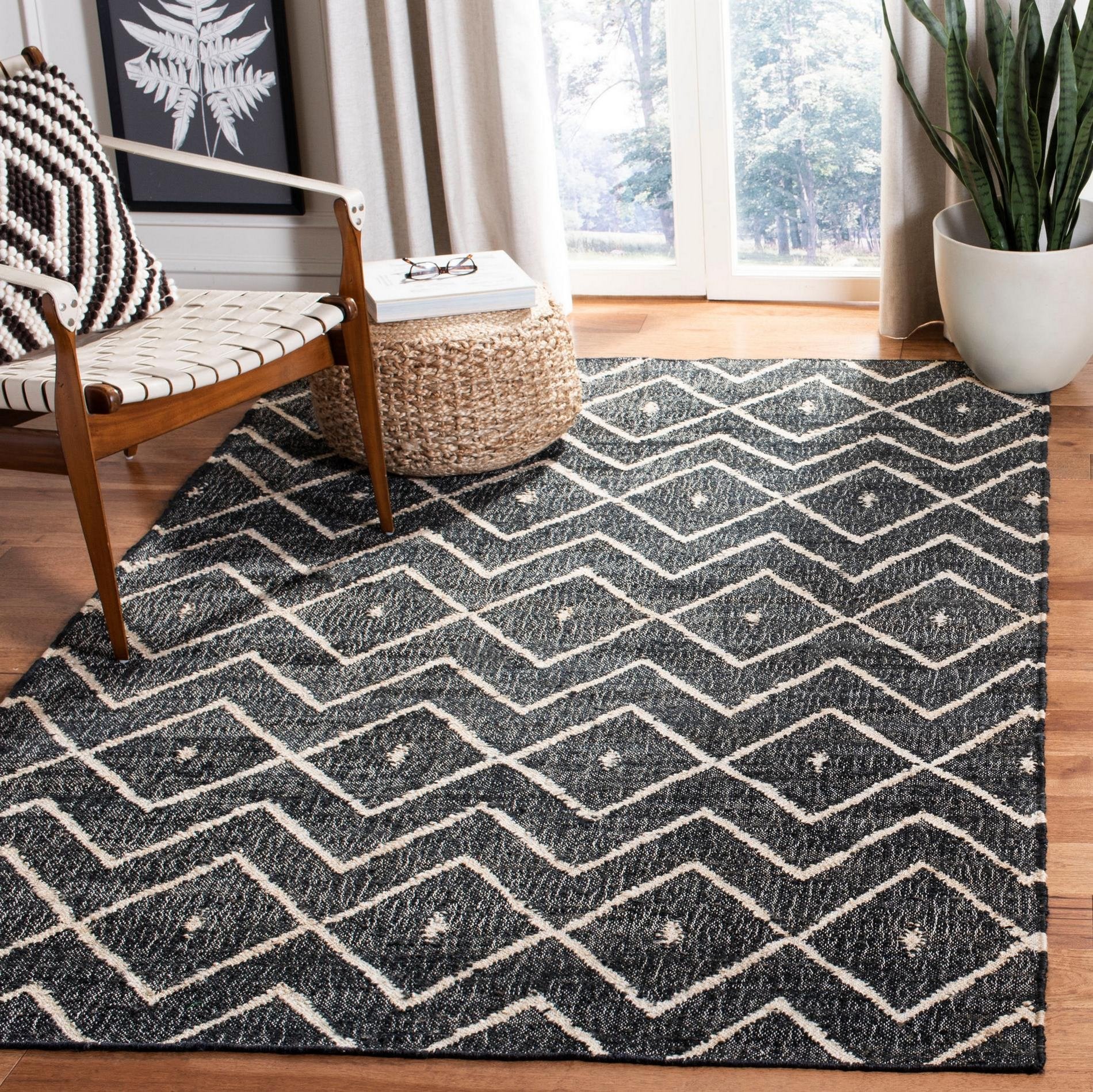 Safavieh Kilim Klm750H Charcoal/Natural Area Rug