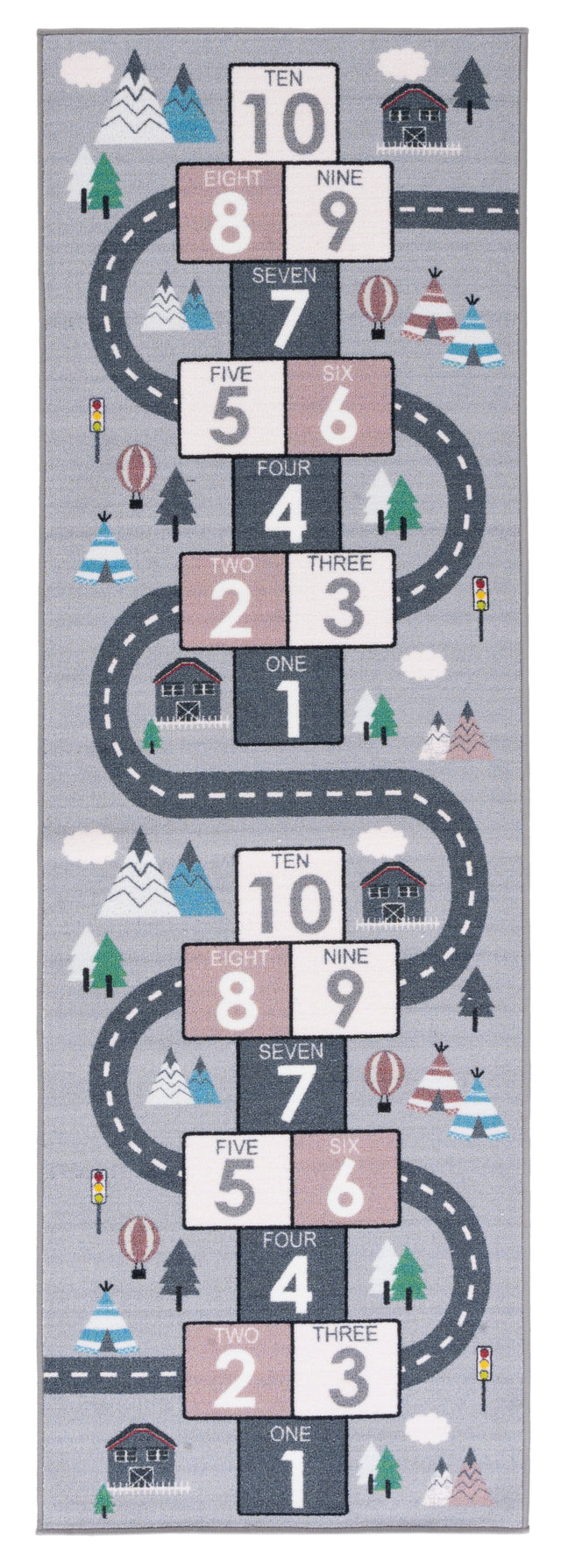 Safavieh Kids Playhouse Kph226A Grey/Pink Rugs.