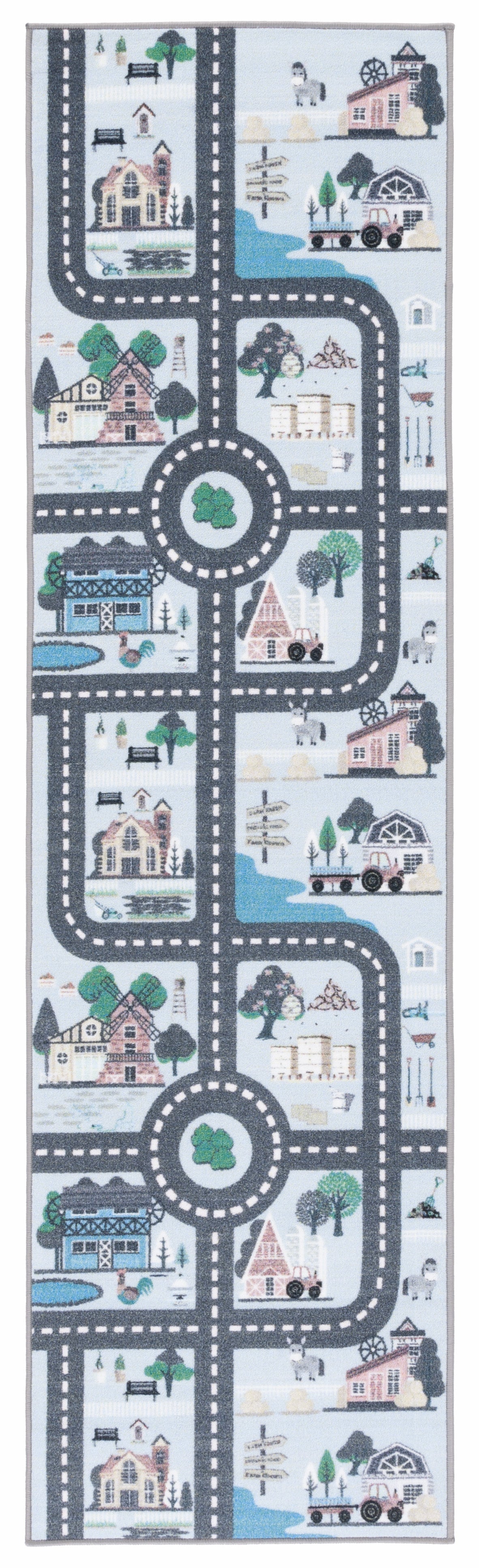 Safavieh Kids Playhouse Kph232M Blue/Dark Grey Area Rug