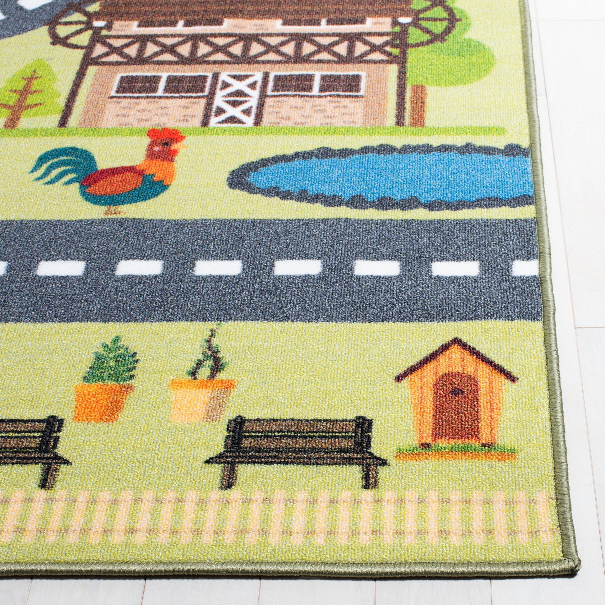 Safavieh Kids Playhouse Kph232Y Light Green/Dark Grey Area Rug