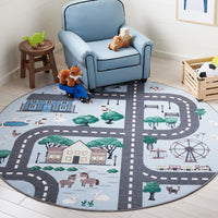 Safavieh Kids Playhouse Kph235M Blue/Dark Grey Area Rug