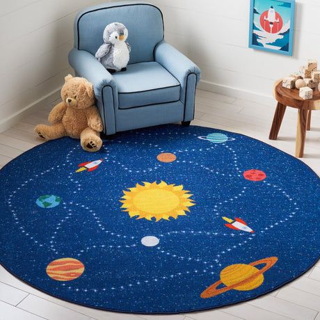 Safavieh Machine Washable Kids Playhouse Kph253N Navy/Gold Rug.