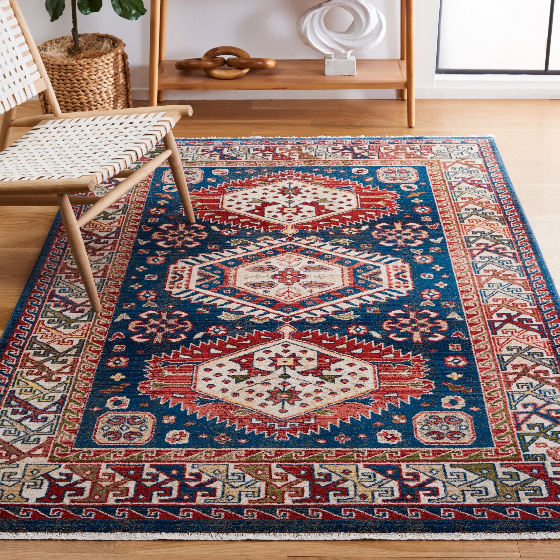 Safavieh Kashan Ksn353M Blue/Ivory Area Rug