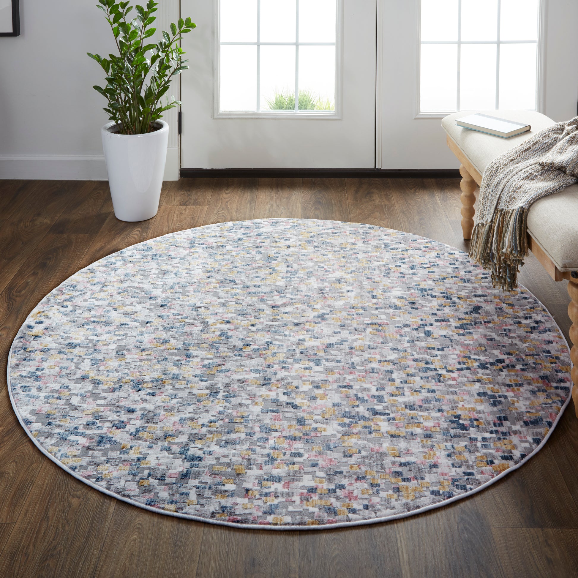 Feizy Kyra 3855F Ivory/Blue Area Rug