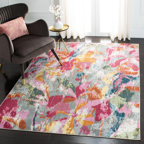 Safavieh Lillian Lln357A Grey/Pink Rug.