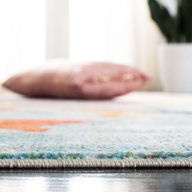 Safavieh Lillian Lln359A Blue/Orange Rug.