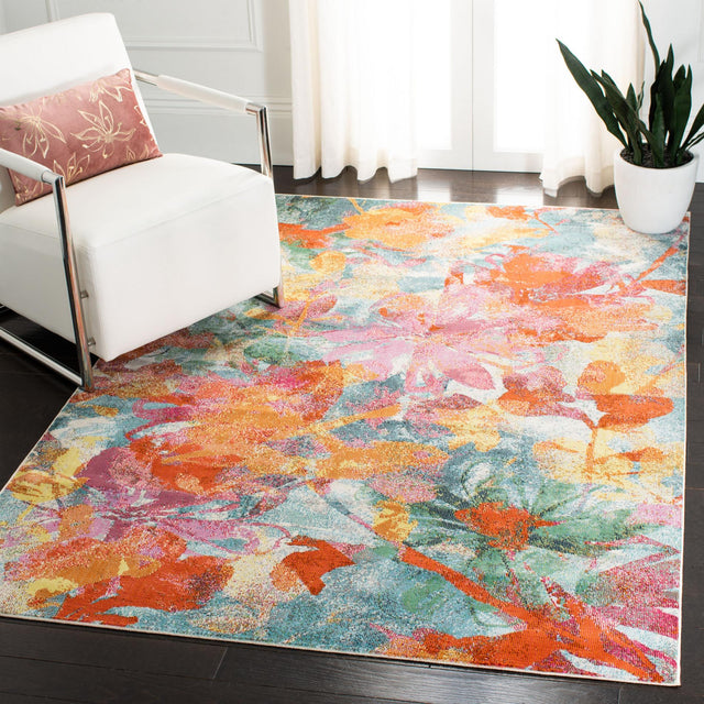 Safavieh Lillian Lln359A Blue/Orange Rug.