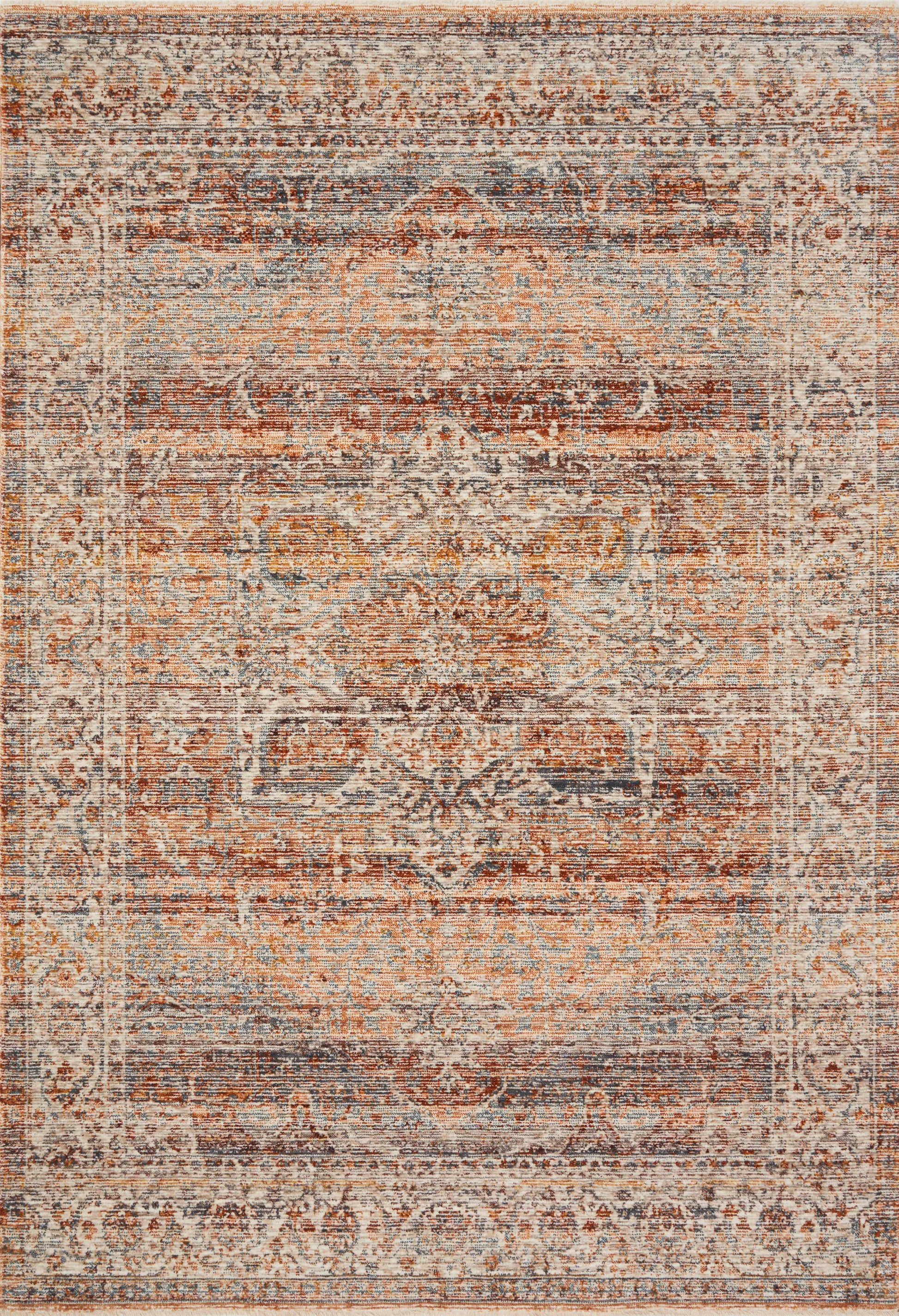 Loloi Lourdes Lou-07 Tangerine/Ocean Area Rug