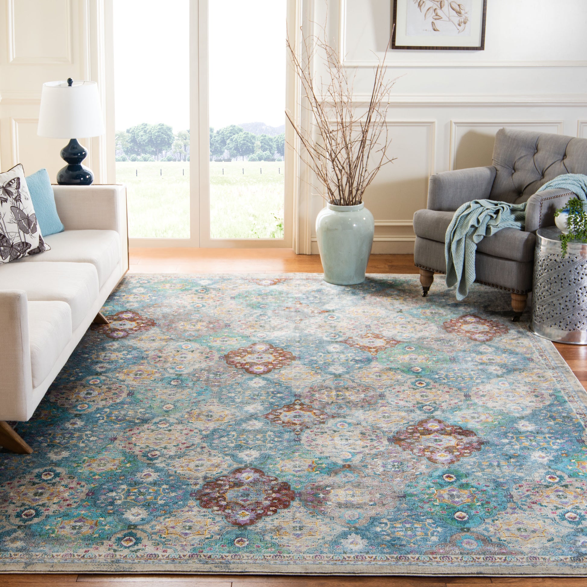 Safavieh Luxor Lux329A Ivory/Turquoise Area Rug