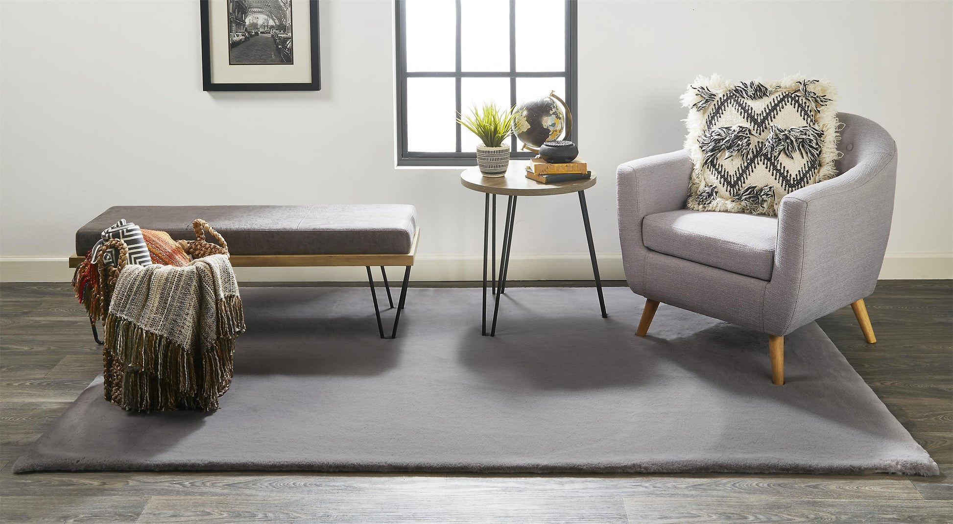 Feizy Luxe Velour 4506F Gray Area Rug