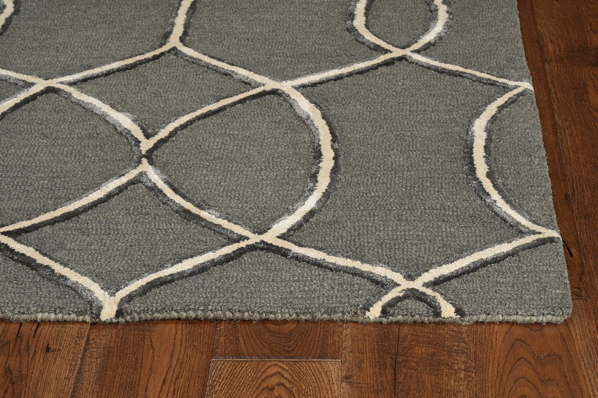 KAS Libby Langdon Upton 4303 Groovy Gate Charcoal Area Rug