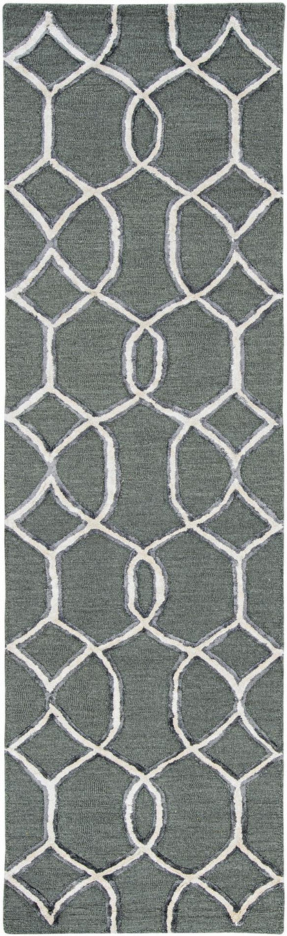 KAS Libby Langdon Upton 4303 Groovy Gate Charcoal Area Rug