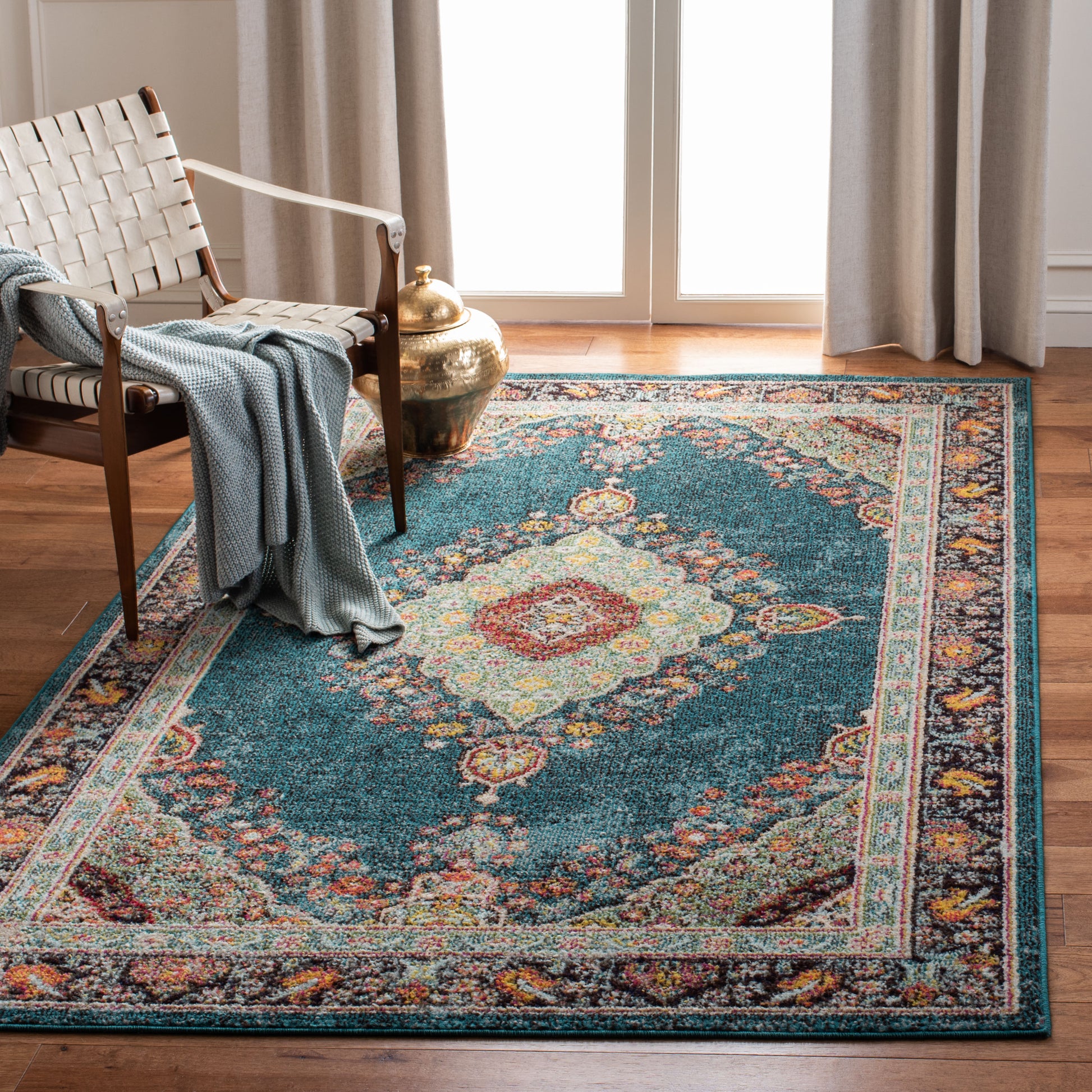 Safavieh Madison Mad252N Navy/Turquoise Area Rug