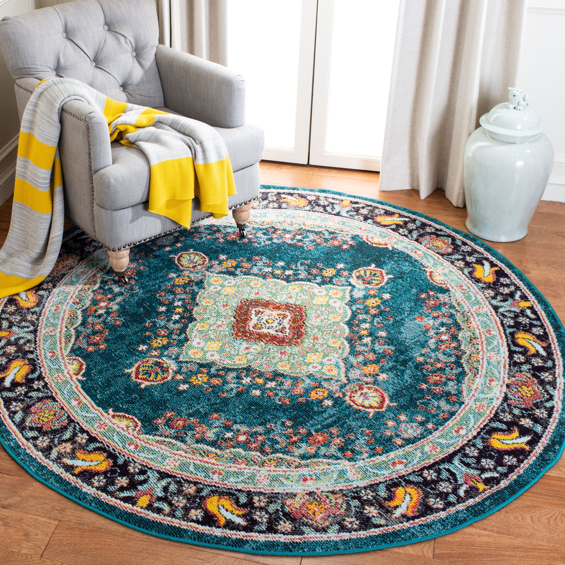 Safavieh Madison Mad252N Navy/Turquoise Area Rug