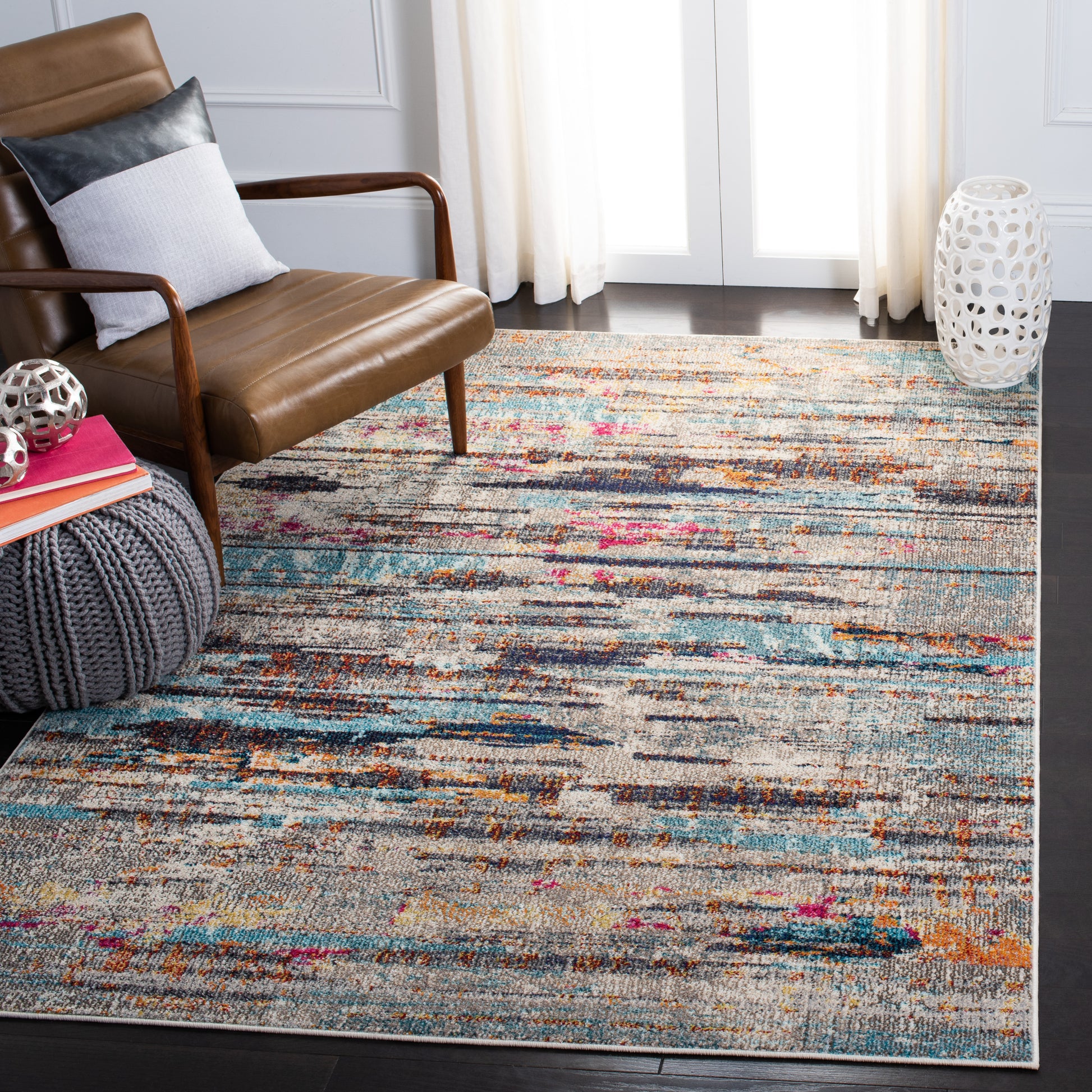 Safavieh Madison Mad419F Grey/Turquoise Area Rug