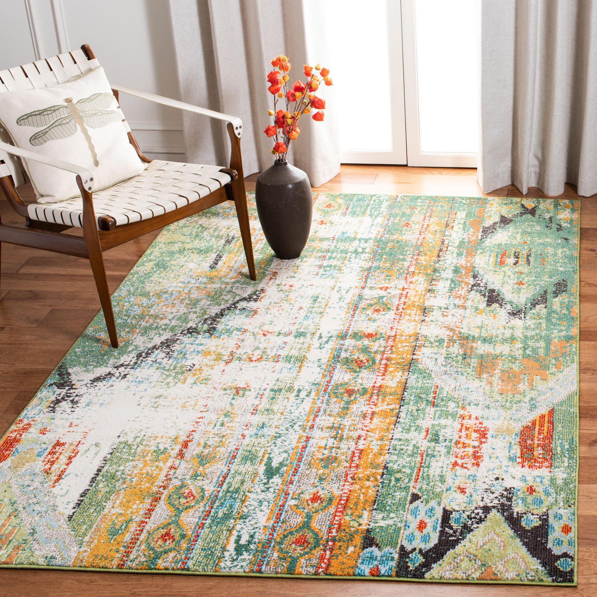 Safavieh Madison Mad422Y Green/Orange Area Rug