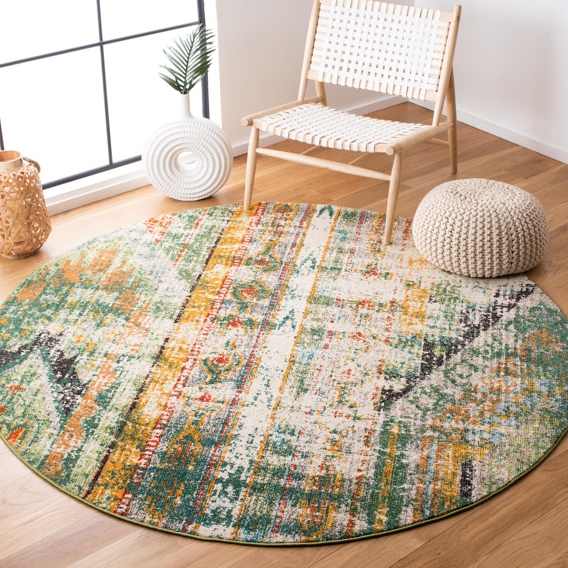 Safavieh Madison Mad422Y Green/Orange Area Rug