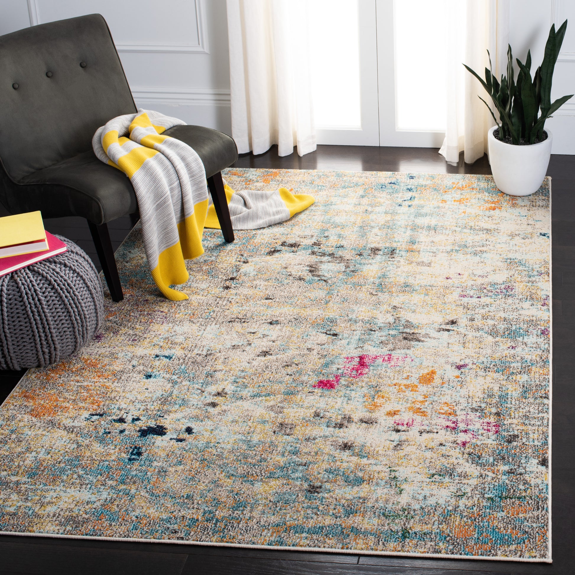 Safavieh Madison Mad425F Grey/Gold Area Rug