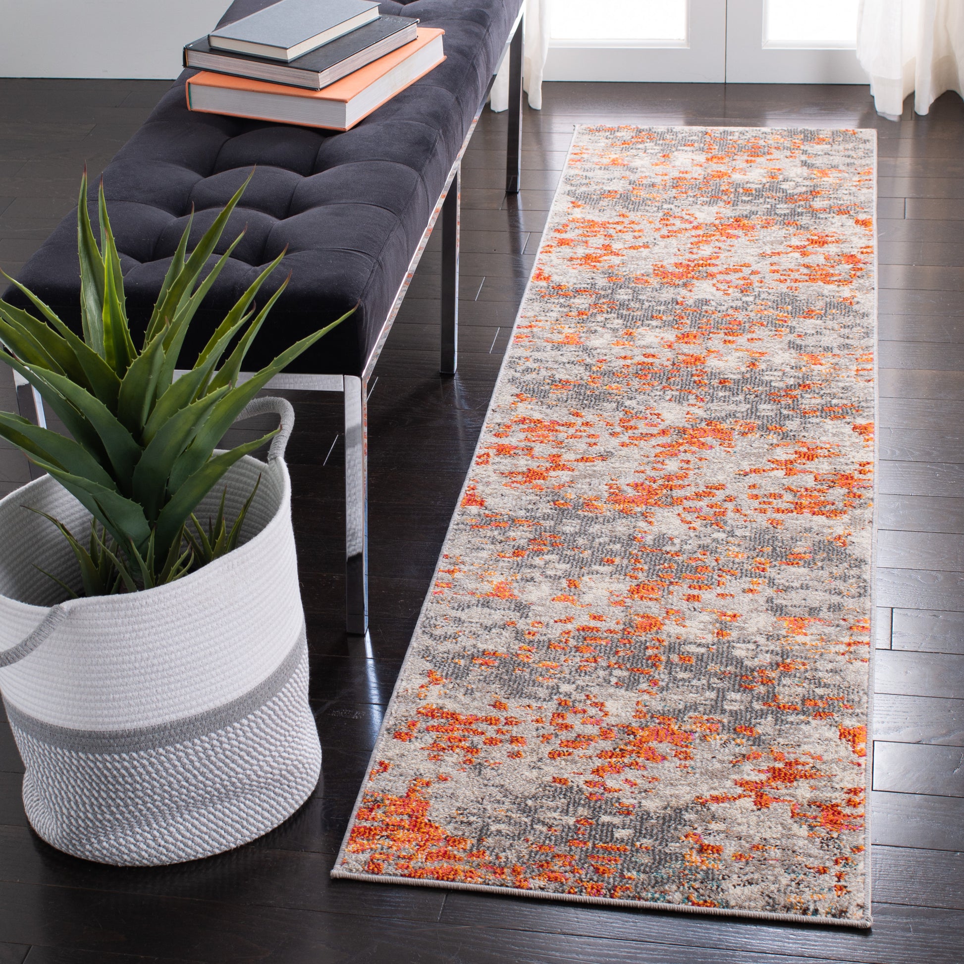 Safavieh Madison Mad425H Grey/Orange Area Rug