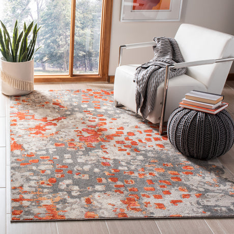 Safavieh Madison Mad425H Grey/Orange Rug.