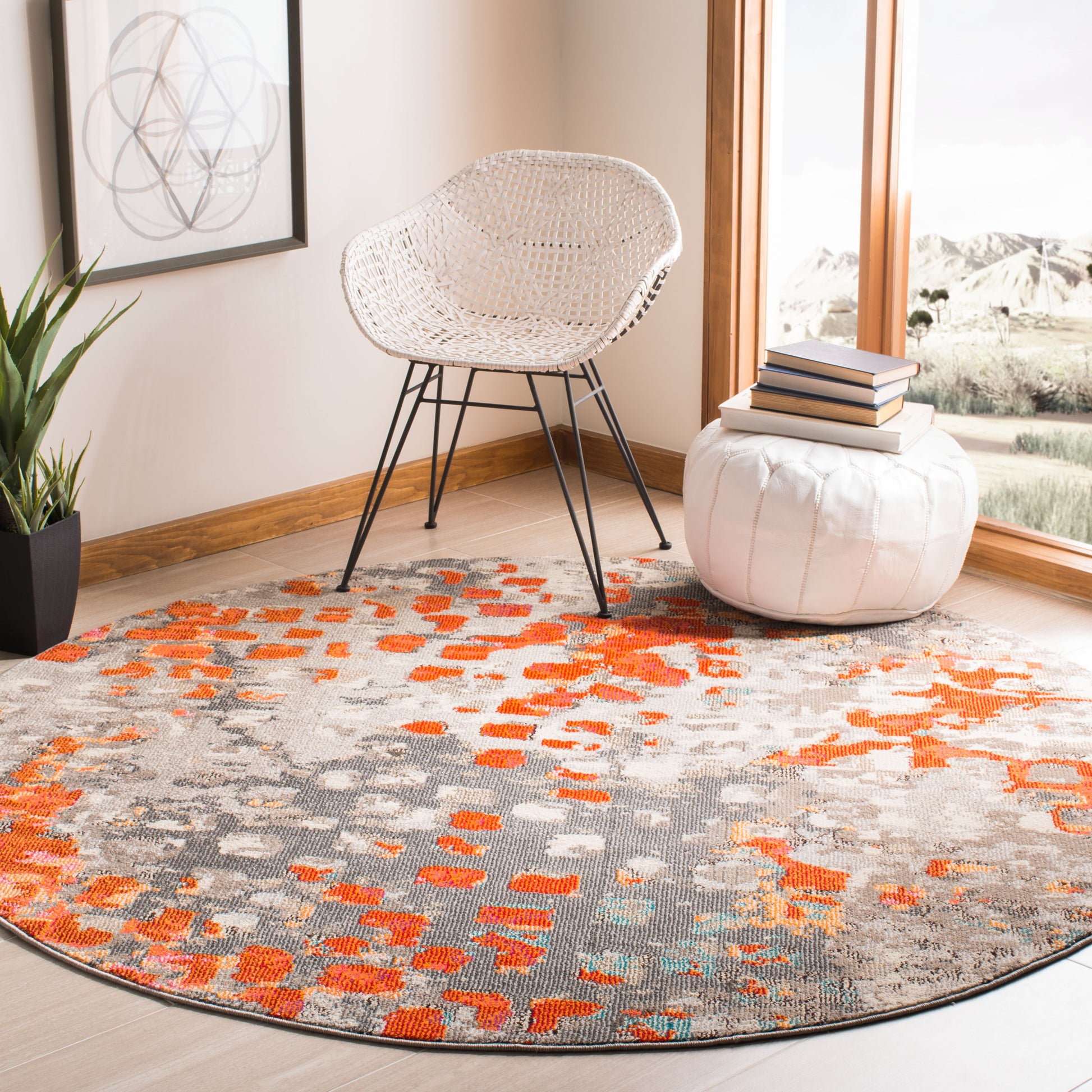 Safavieh Madison Mad425H Grey/Orange Area Rug