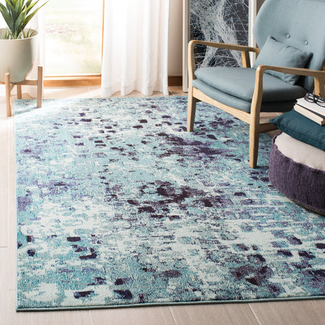 Safavieh Madison Mad425J Turquoise/Navy Rug.