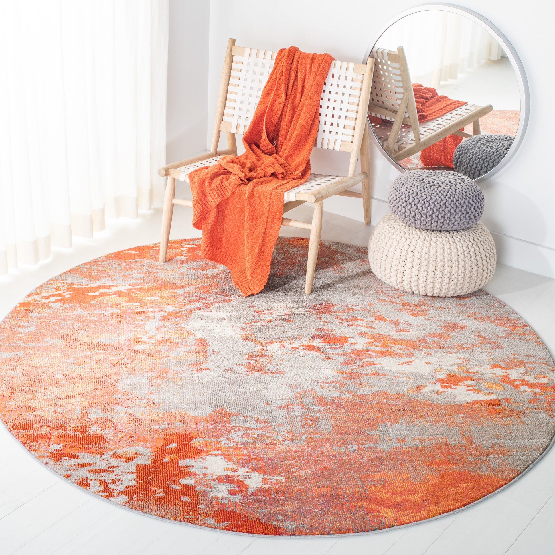 Safavieh Madison Mad440G Grey/Orange Area Rug