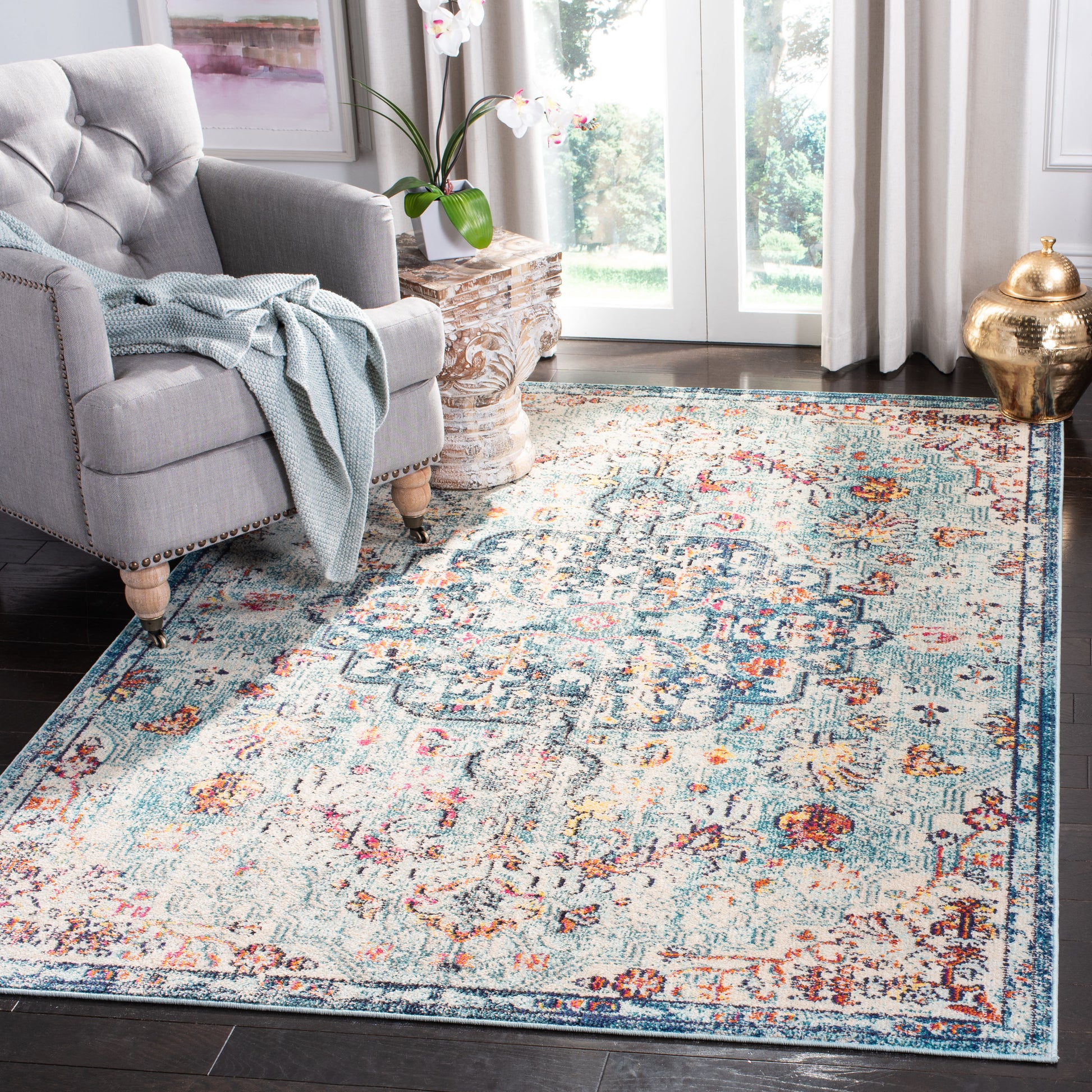 Safavieh Madison Mad447K Navy/Light Blue Area Rug