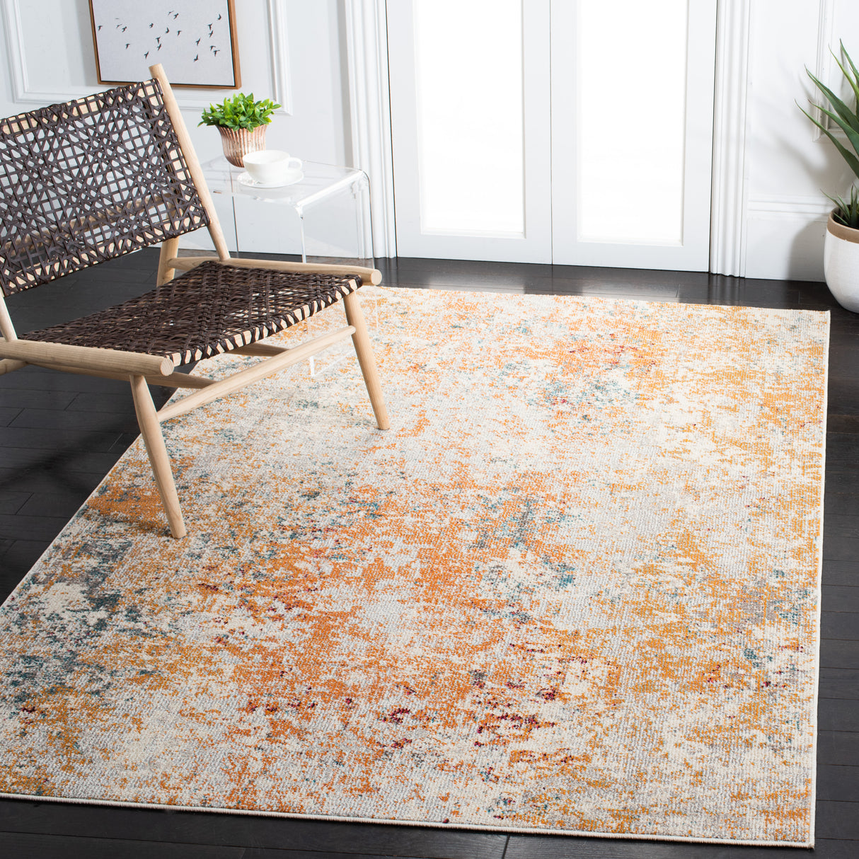 Safavieh Madison Mad453B Ivory/Orange Rug.