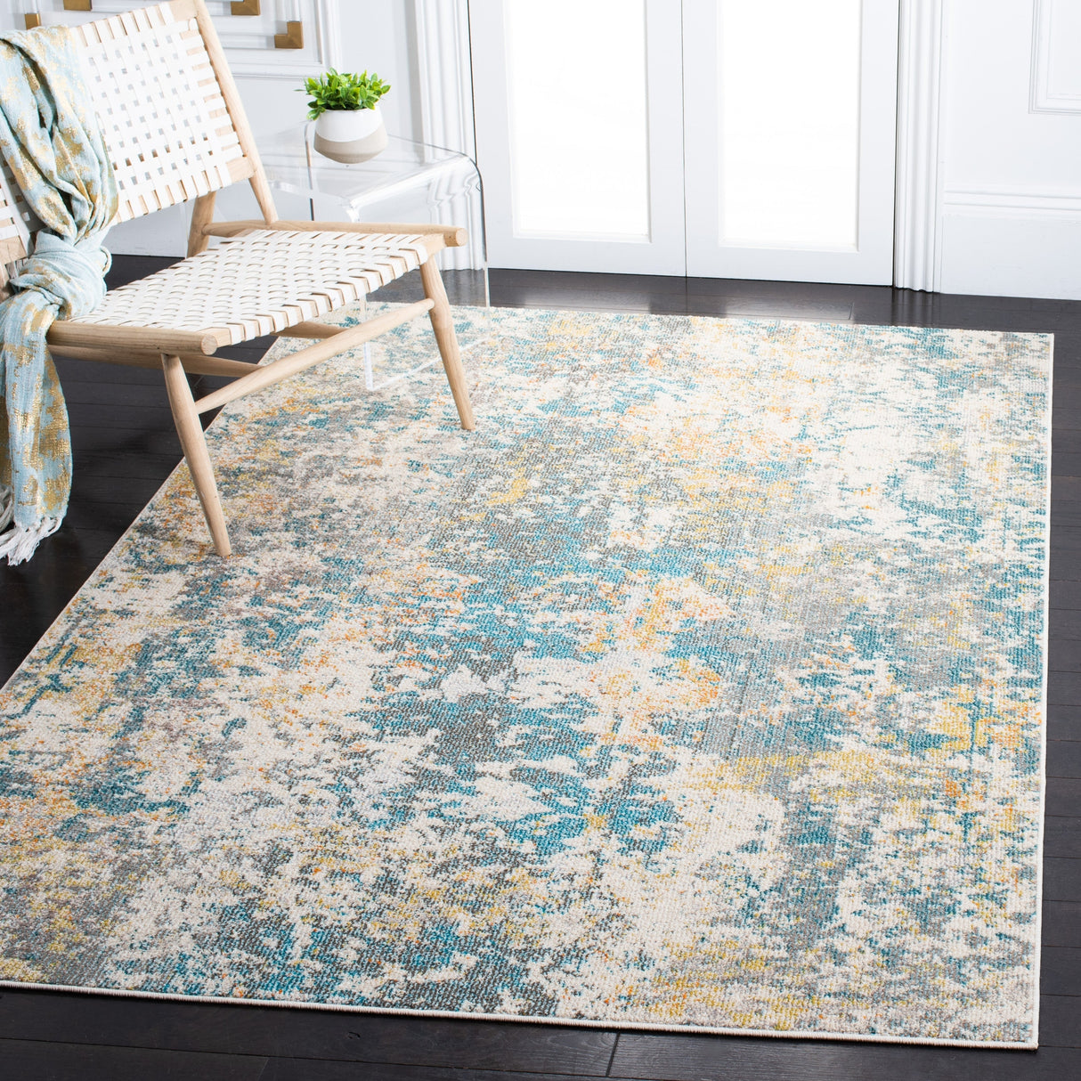 Safavieh Madison Mad453K Teal/Gold Rug.