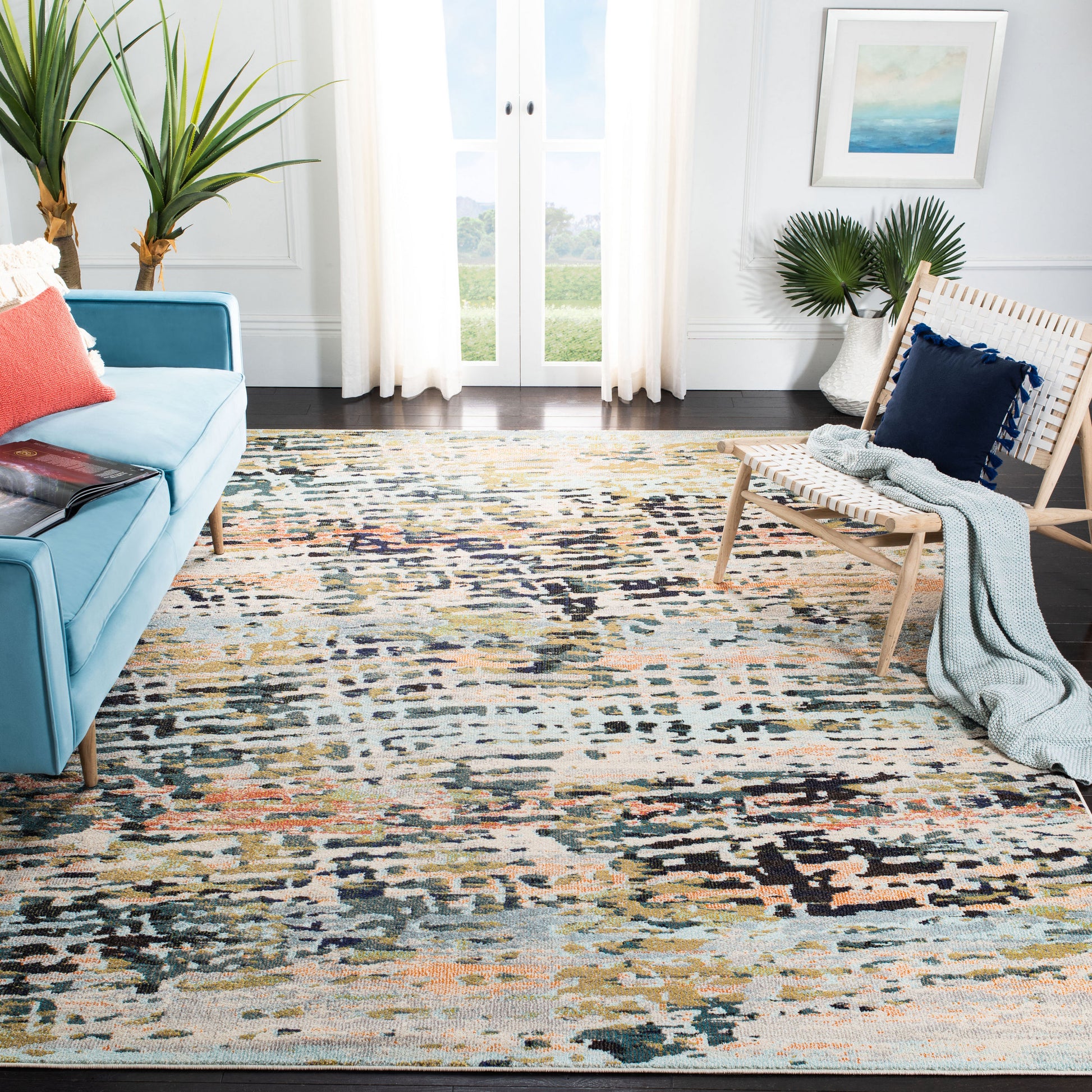 Safavieh Madison Mad454A Beige/Navy Area Rug