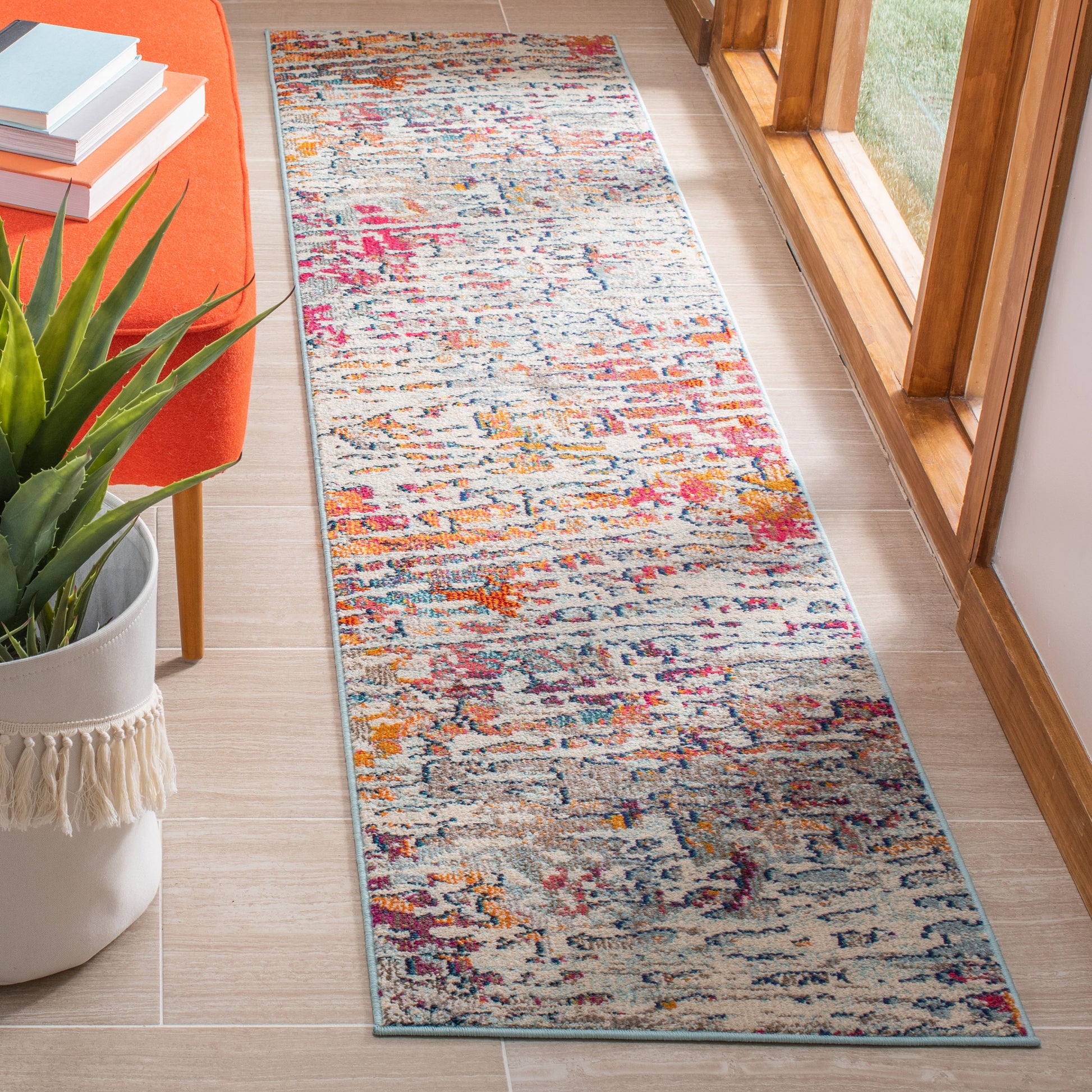 Safavieh Madison Mad454B Light Blue/Orange Area Rug