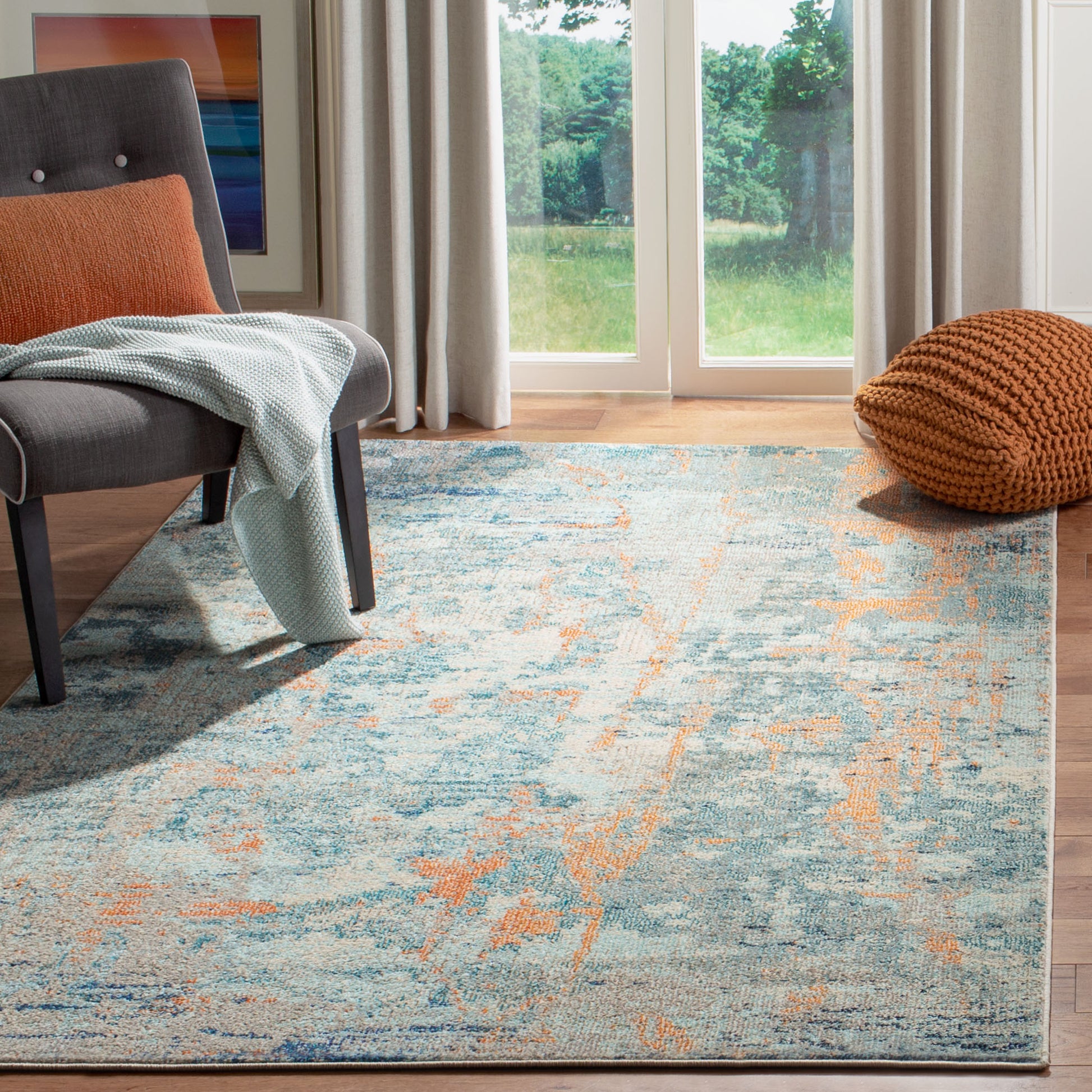 Safavieh Madison Mad457B Light Blue/Beige Area Rug