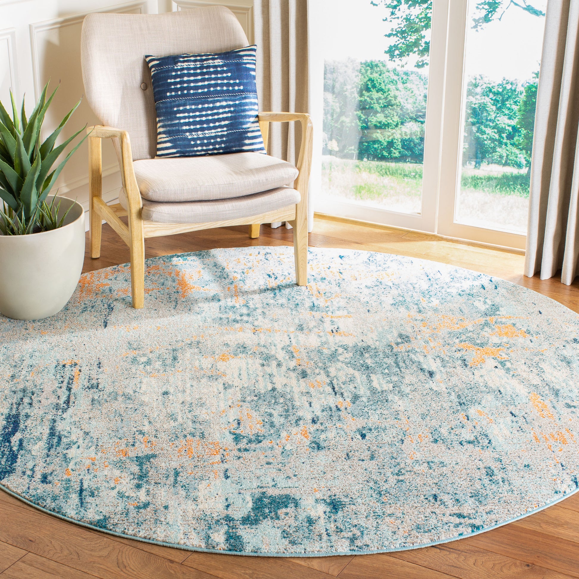 Safavieh Madison Mad457B Light Blue/Beige Area Rug