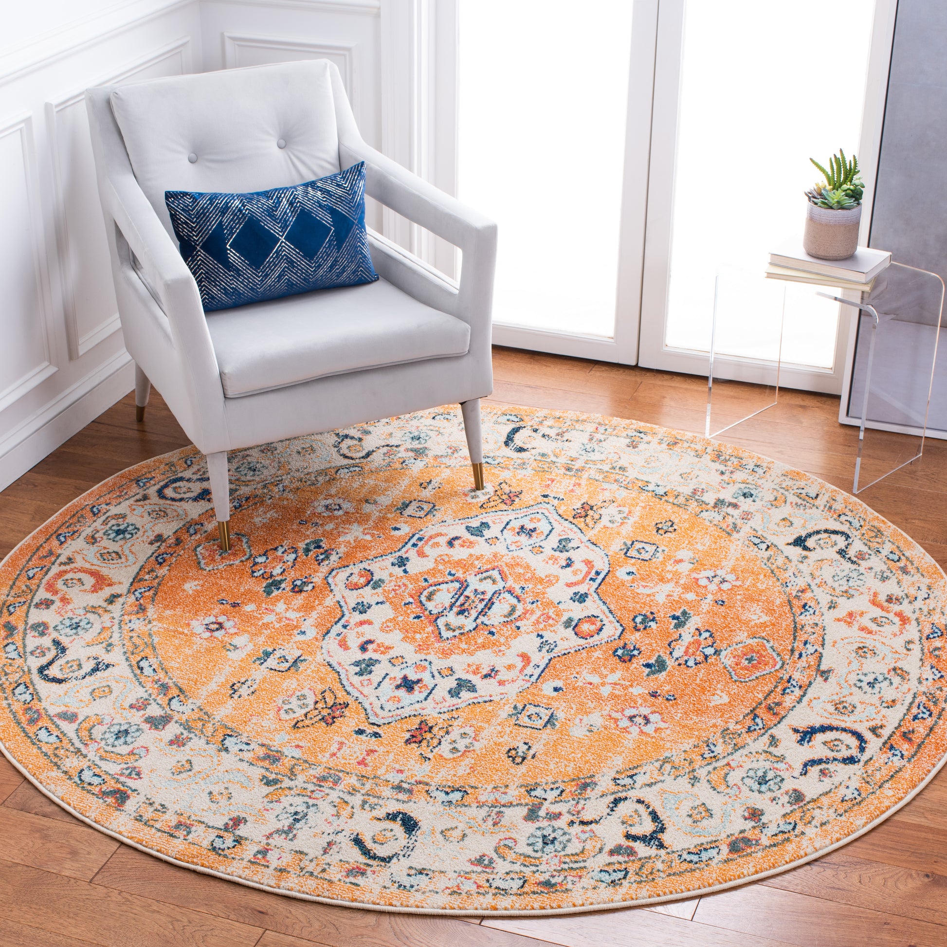 Safavieh Madison Mad468P Orange/Ivory Area Rug