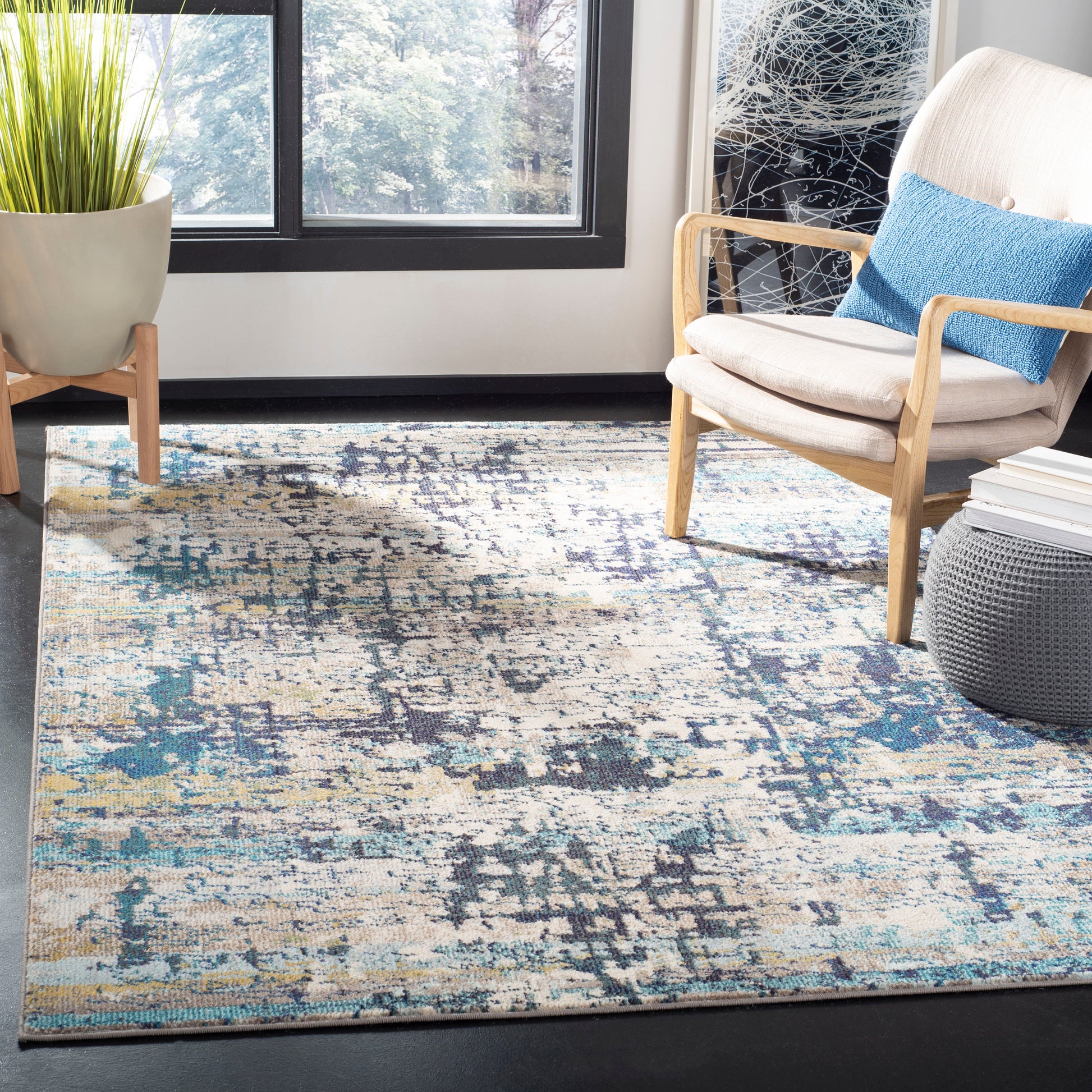 Safavieh Madison Mad469B Cream/Blue Area Rug