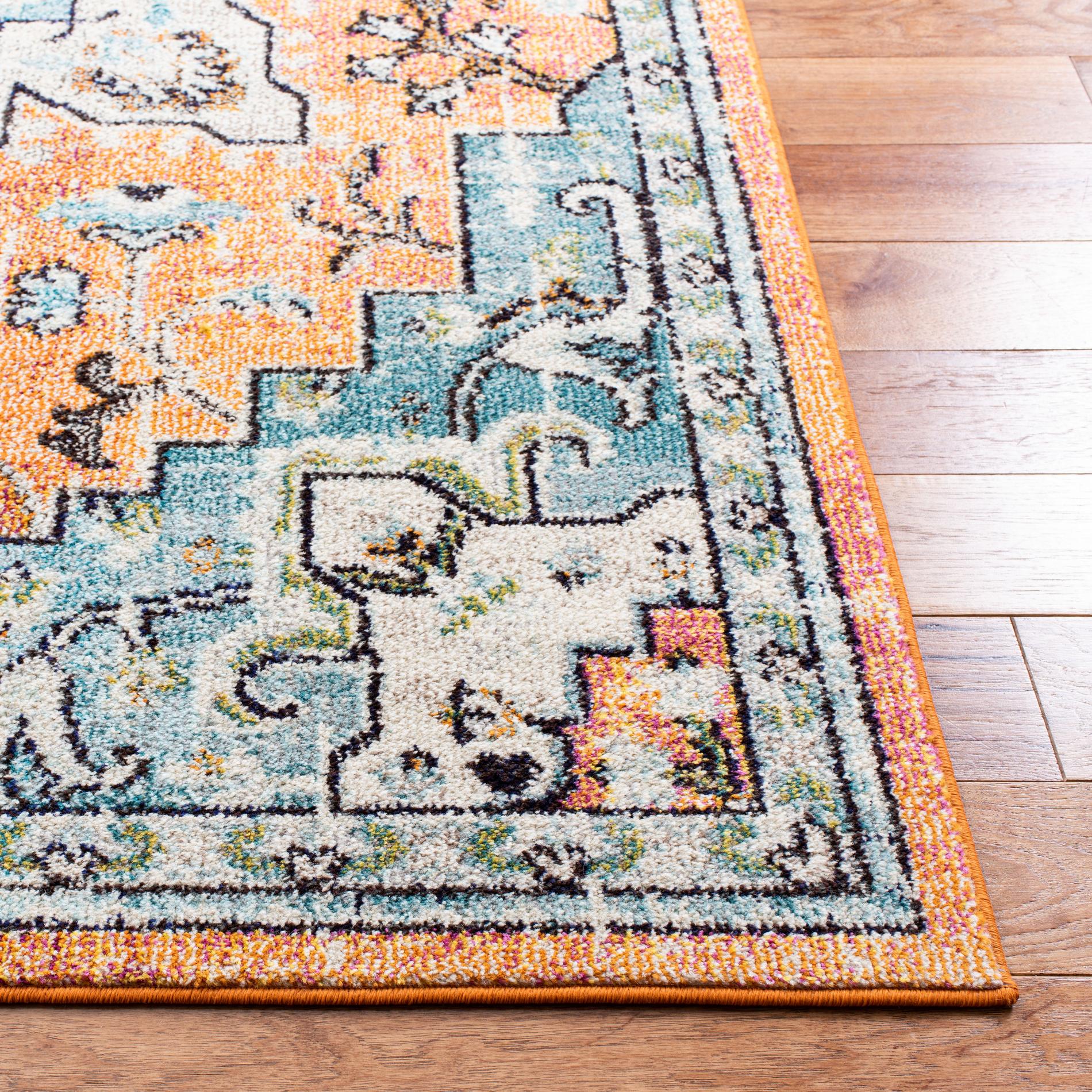 Safavieh Madison Mad473P Orange/Teal Area Rug